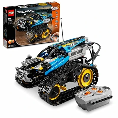 Image of LEGO 42095 Technic Remote Controlled Tracked Stunt Racer Toy, 2 in 1 Race Car Model with Power Functions Motor Building Set, Racing Vehicles Collection