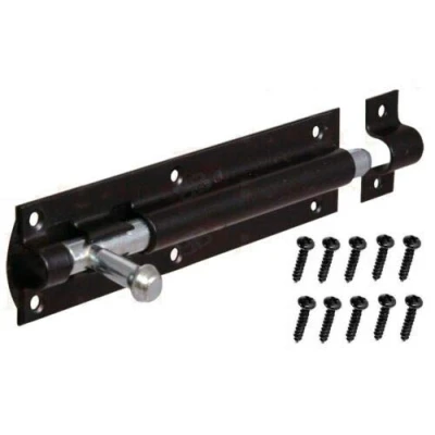 Image of Paulstore 2x Large Garden Gate Shed Sliding Door 8&quot; Tower Bolt Black Latch Catch