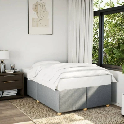 Image of vidaXL Bed Frame without Mattress Light Grey 120x190 cm Small Double Fabric