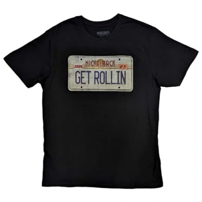 Image of Rock Off officially licensed products Nickelback License Plate Band Logo T Shirt S Black