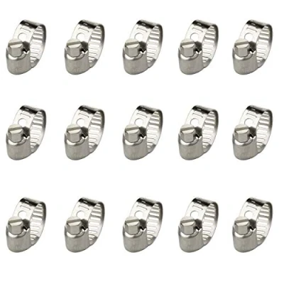 Image of Hose Clips Adjustable Stainless Steel Clamps Worm Drive Pipes Clips,15 Pack (10 16 mm)