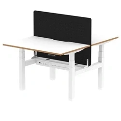 Image of Air B2B Oslo 1200x800 Adjustable 2P Bench Desk White + Black Screen