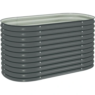 Image of vidaXL Garden Raised Bed 160x80x81 cm Galvanised Steel Grey