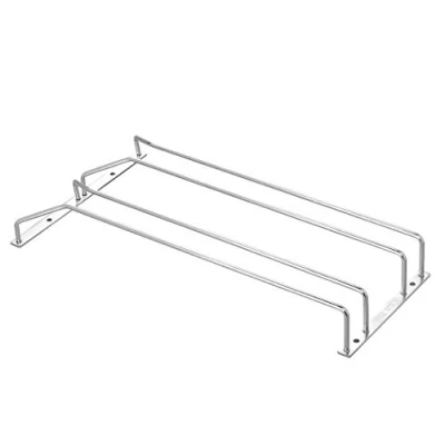 Image of Dianoo Under Cabinet Stemware Rack Holder Wine Glass Stainless Steel Wire Hanging 15.8inch 2 Rows