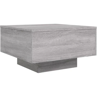 Image of vidaXL Coffee Table with LED Lights Grey Sonoma 55x55x31 cm