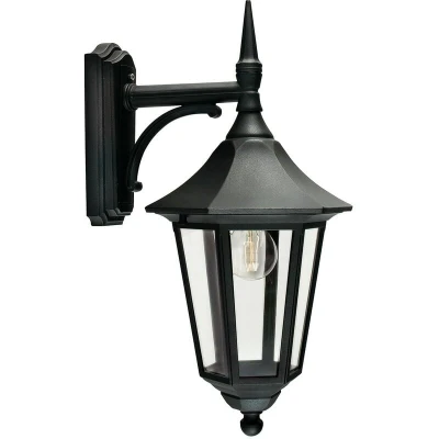 Image of Valencia 1 Light Outdoor Wall Lantern Black IP54, E27
