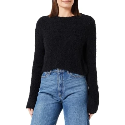 Image of ONLY Women&#039;s Onlsima LS O Neck KNT Knitted Jumper, Black, S