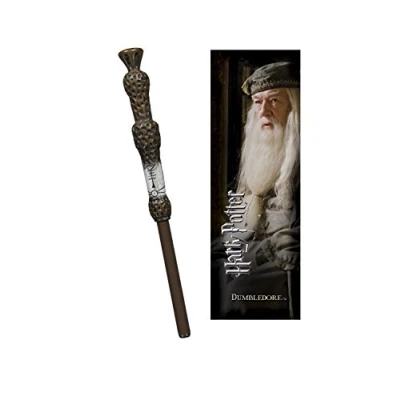 Image of The Noble Collection Harry Potter Albus Dumbledore Wand Pen and Bookmark 9in (23cm) Stationery Pack Officially Licensed Film Set Movie Props Gifts