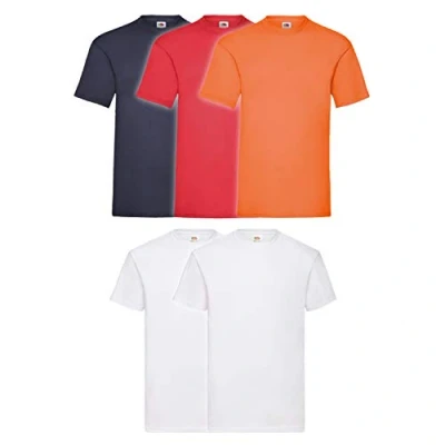 Image of Fruit of The Loom T Shirts Pack 5, XL, Colour Set Ii