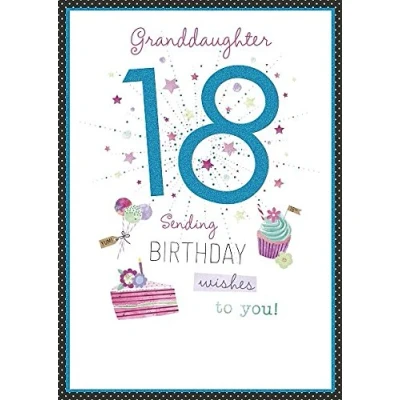 Image of Granddaughter 18th Happy Birthday Card By Wishing Well