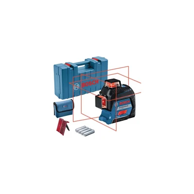 Image of Bosch Professional Laser Level GLL 3 80 (red laser, interior, working range: up to 30m, 4x battery, AA, in carrying case)