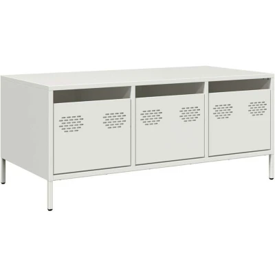 Image of vidaXL Coffee Table White 101.5x50x43.5 cm Cold rolled Steel