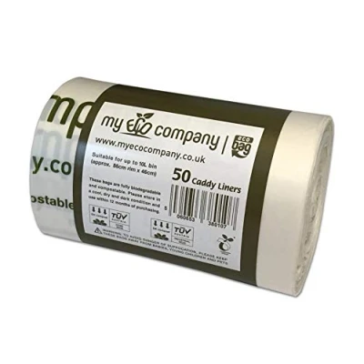 Image of My Eco Company 10L X 50 Compostable Kitchen Food Waste Bin Bags Caddy Liners (10 Litre)