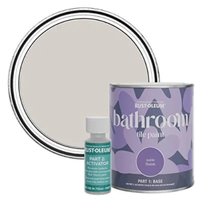 Image of Rust Oleum Purple Water Resistant Bathroom Tile Paint in Satin Finish Babushka 750ml