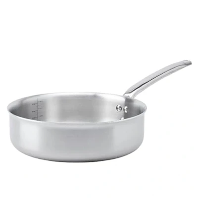 Image of DE BUYER ALCHIMY 3 Layer Stainless Steel Straight Edge Sauté Pan 28 cm Made in France, PFAS Free, Cooking Master, 18/10 Steel, Suitable for All Heat Sources + Oven, Polished Brushed