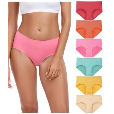 Image of wirarpa Underwear Women Cotton Ladies Knickers Comfortable Pants for Full Coverage Briefs 6 Pack Multicolour Size X Large