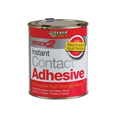 Image of Everbuild Stick2 All Purpose Instant Contact Adhesive Interior And Exterior Use Rubber Based Excellent Weathering Properties 750ml