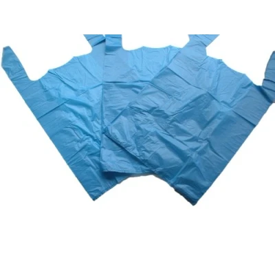 Image of GP Globe Packaging 100 x Strong 11x17x21&quot; Blue Plastic Vest Carrier Bags, 18mu, 1