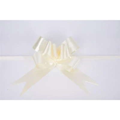 Image of SHATCHI Large 50mm/5cm Ribbon Pull Bows for Party Wall, Gift Wraps, Christmas Trees, Wedding, Birthday Hampers Decoration Florist, Ivory, 10pcs