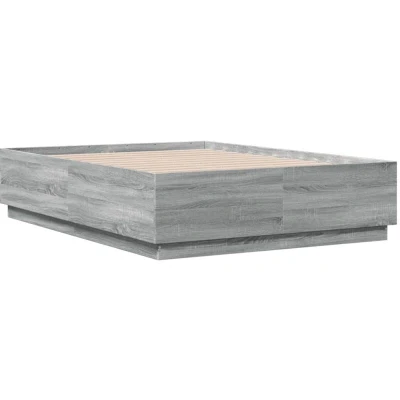 Image of vidaXL Bed Frame without Mattress Grey Sonoma 120x190 cm Small Double
