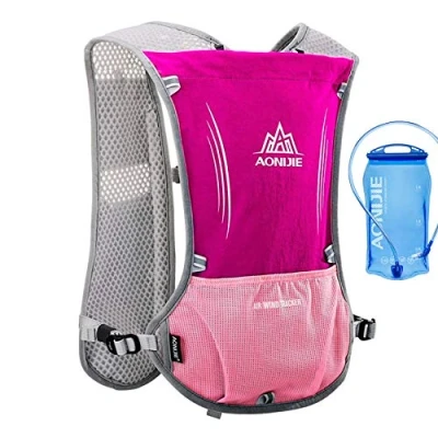 Image of AONIJIE 5L Outdoor Sport Multifunctional Camping Backpack Cycling Running Climbing Hiking Hydration Vest Pack (Pink +1.5l Bladder, OneSize)