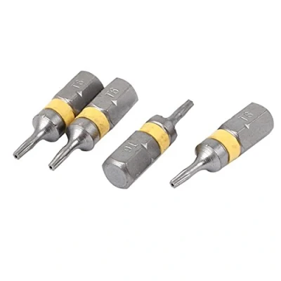 Image of Sourcingmap 1/4&quot; Hex Shank Magnetic T6 Torx Security Screwdriver Bit Gray 4pcs