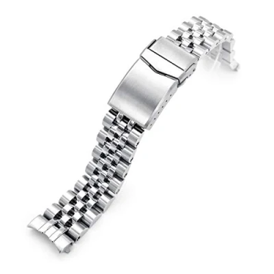 Image of 20mm Angus J Louis 316L Stainless Steel Watch Bracelet for Seiko Cocktail SSA345, V Clasp
