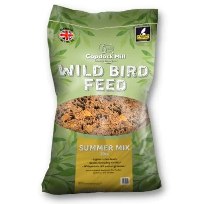 Image of Copdock Mill Summer Wild Bird Seed Mix 20kg High in Energy, Vitamins and Minerals Ideal for Breeding Months Includes Black Sunflower Seeds Peanuts Birds