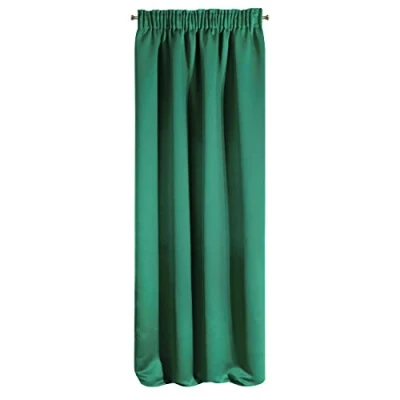 Image of Eurofirany Smooth Blackout Ruffle Tape Soft Curtains Modern Simple Bedroom Children&#039;s Room Living Polyester Dark Green 135 x 270 cm