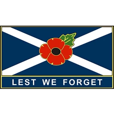 Image of Poppy and Scotland Flag Car Window Sticker&quot;Lest We Forget&quot;