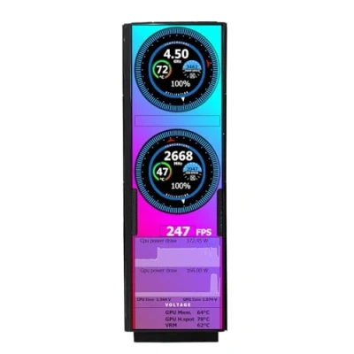 Image of VSDISPLAY Y60 PC Case Display Monitor,12.6 inch 1920X515 NV126B5M N41 IPS eDP LCD Screen with 2mini HDMI Video Port