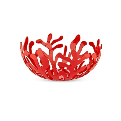 Image of Alessi ESI01 / 21 Mediterraneo Fruit Holder in Stainless Steel Colored with Epoxy Resin, Red, cm