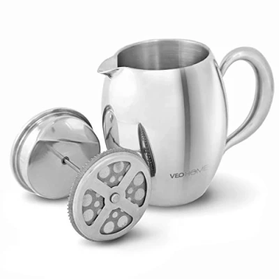 Image of Cafetiere French Press Coffee Maker by VeoHome Unbreakable and Keeps hot for a Long time Thanks to its Double Wall (0.75 Liter)