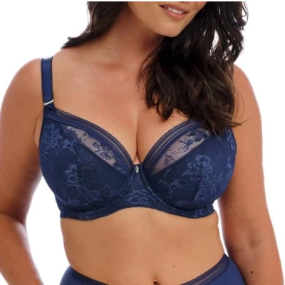 Image of Fantasie Womens Fusion Lace Side Support Bra Blue Polyamide Size 34DD
