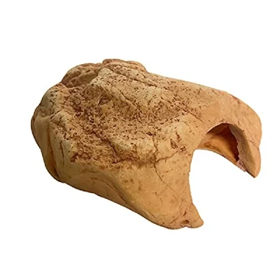 Image of Reptile Rock Hide Cave, Simulation Resin Escaping Hidden Habitat Craft Decoration for Lizards Gecko Spiders Fish Tank (Small)