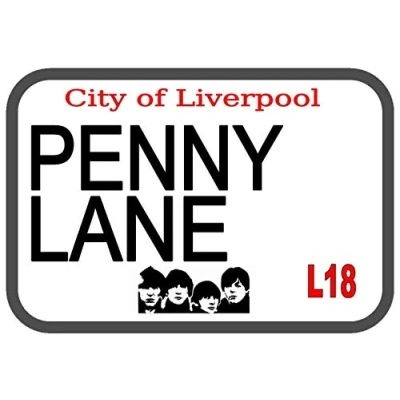 Image of Inga Penny Lane Metal Sign Tin 8x12 inches