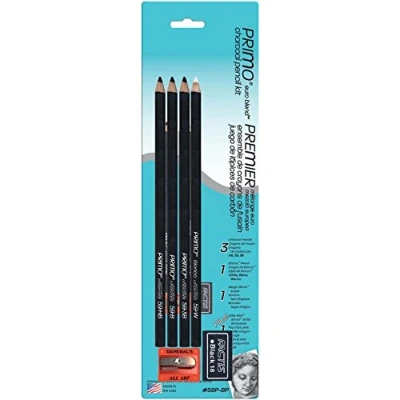 Image of General Pencil Primo Euro Blend Charcoal Kit 6pcs, Other, Multicoloured, 6 Count (Pack of 1)