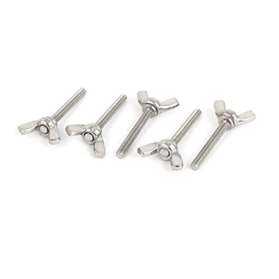 Image of Sourcingmap M4 x 30mm 0.7mm Pitch 304 Stainless Steel Wing Bolt Butterfly Screw 5pcs