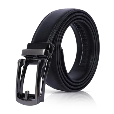 Image of Iridsmole Leather Belts for Men, Men&#039;s Ratchet Belts, Dress Adjustable Belt Trousers, Mens Suits, Jeans, Uniform, Suit (Black, 125cm)