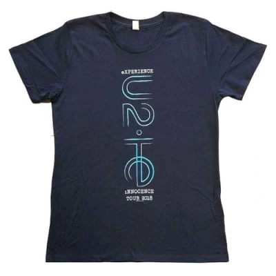 Image of Rock Off officially licensed products U2 I+E 2018 Tour Dates Skinny Fit T Shirt XL Navy