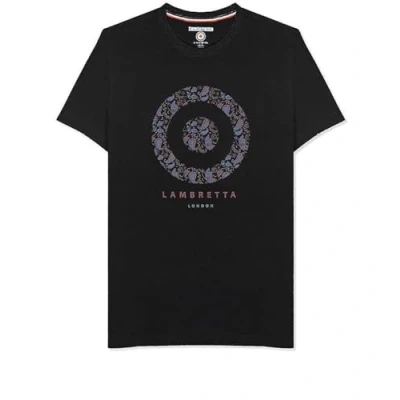 Image of Mens Lambretta Paisly Target Retro Mod Ska Casual T Shirt Black Size L
