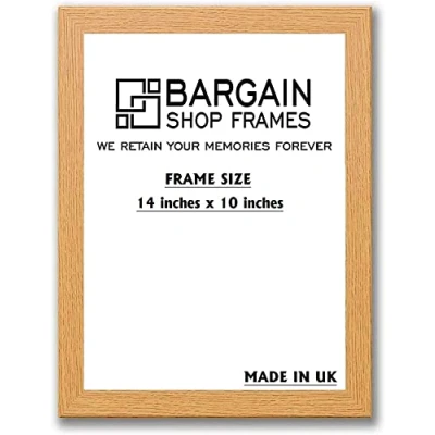 Image of Bargain Shop Az OAK WOODEN EFFECT PICTURE PHOTO POSTER FRAMES (14&quot; x 10&quot; (355.6mm 254mm))