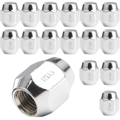 Image of GAsupply 20pcs M12x1.5 Closed End Alloy Wheel Lug Nuts with 60 Degree Conical Seat 21 Hex, Replacement for Hyundai, KIA, Mazda (Chrome)