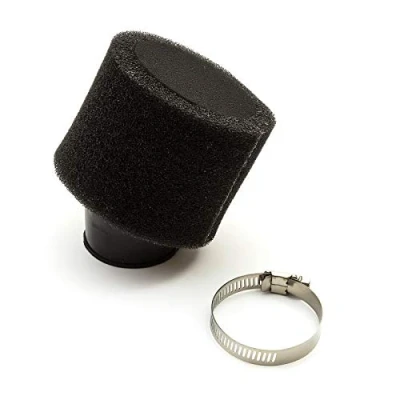 Image of 42mm Pitbike Air Filter Black Performance High flow Double Foam Bent Neck