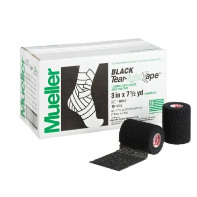Image of Mueller Tear Light Tape, Black, 7.6 cm x 6.8 m, 16 rolls