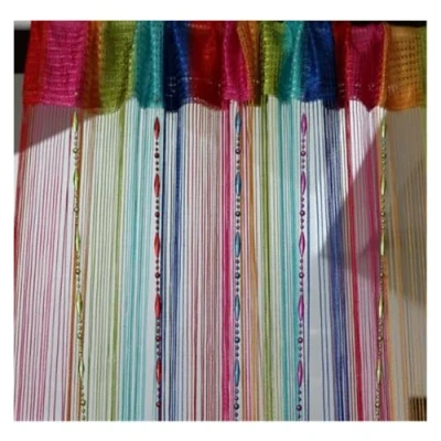 Image of Beaded Door Curtain 100 * 200cm Glitter Crystal Tassel String Line Curtains Window Room Divider Decorative Tulle For Doors(Mix)