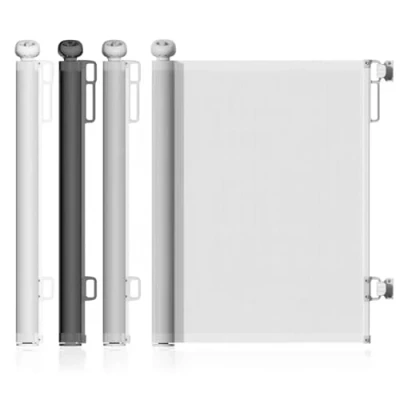 Image of Retractable Baby Gate 86cm x 140 cm Stair Safety Roll for Babies and Pets, Extendable Barrier Gates (Grey)