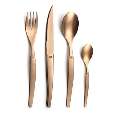 Image of Lou Laguiole Jet 16 Piece Cutlery Set Matte Copper
