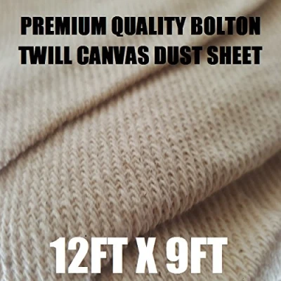Image of Cotton Canvas Dust Sheet 12ft x 9ft / 3.50m 2.60m approx Equip247uk