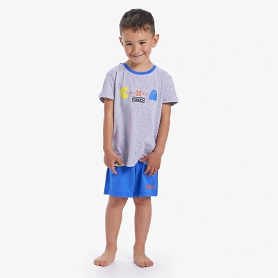 Image of Munich Boys Retro short sleeve round neck pajamas CH1150 boy Grey Size 4Y